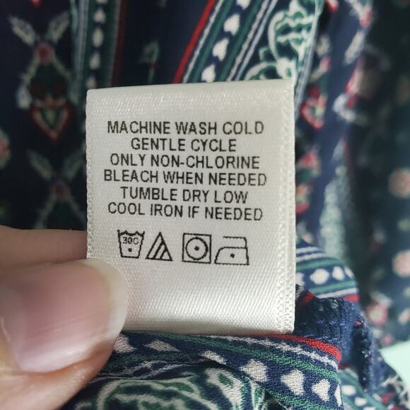 West Kei Womens Multicolor Tie Detail Pattern Blouse Size Medium - Picture 6 of 6